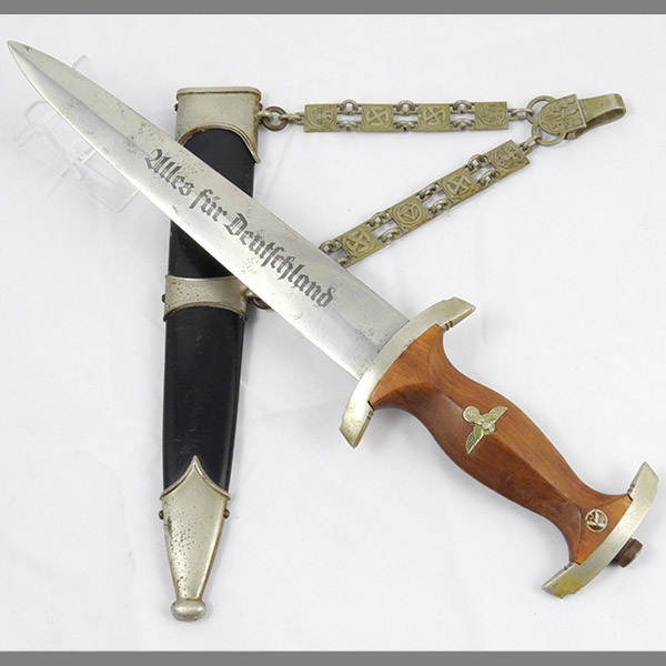 Chained NSKK Dagger by Eickhorn (7/66 1939) with Nickel Silver Chain & Eagle