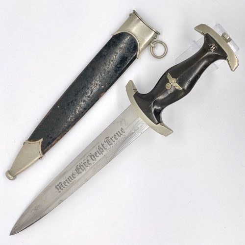 Modern Reproduction German ss Dagger with mother of pearl handle and Silver worked