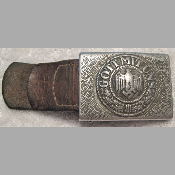 Heer EM/NCO’s Belt Buckle with Leather Tab