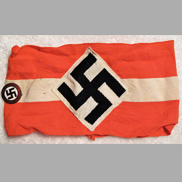 Hitler Youth (HJ) Armband with NSDAP Pin