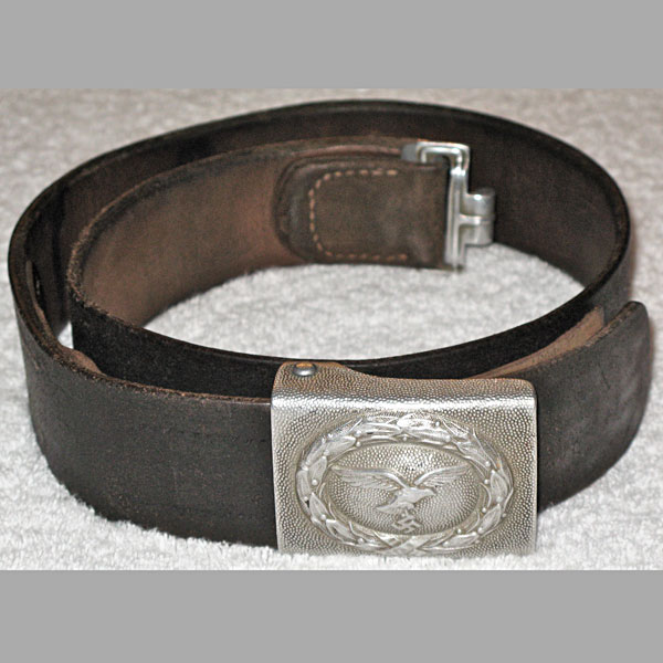Luftwaffe Black Leather Belt & EM/NCO Buckle